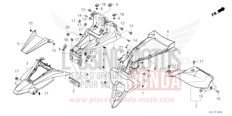 KOTFLUEGEL, HINTEN von ADV 350 MAT COAL BLACK METALLIC (NHC81) von 2024